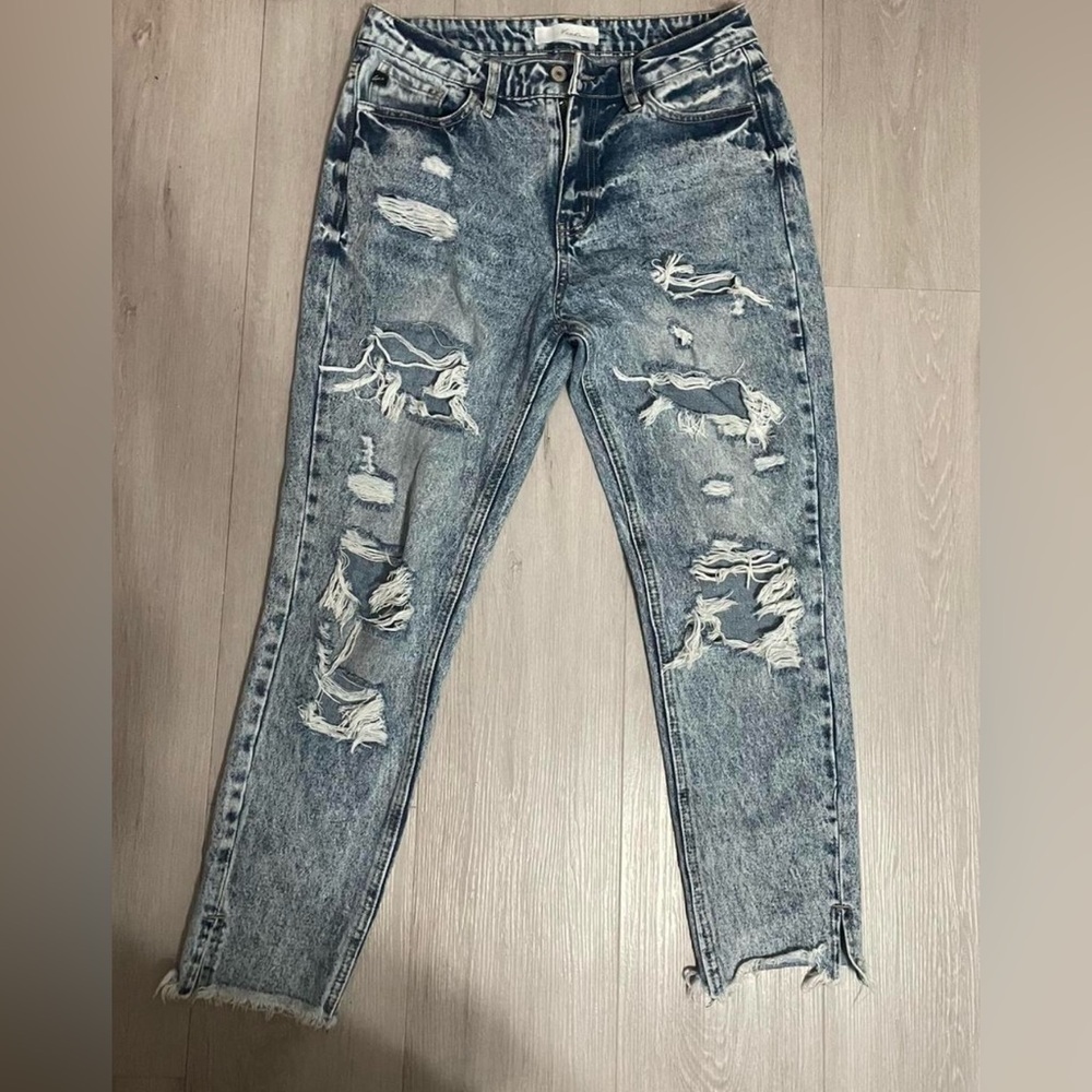 kancan high-waisted acid-washed denim jeans womans size 5/32 - Picture 2 of 5